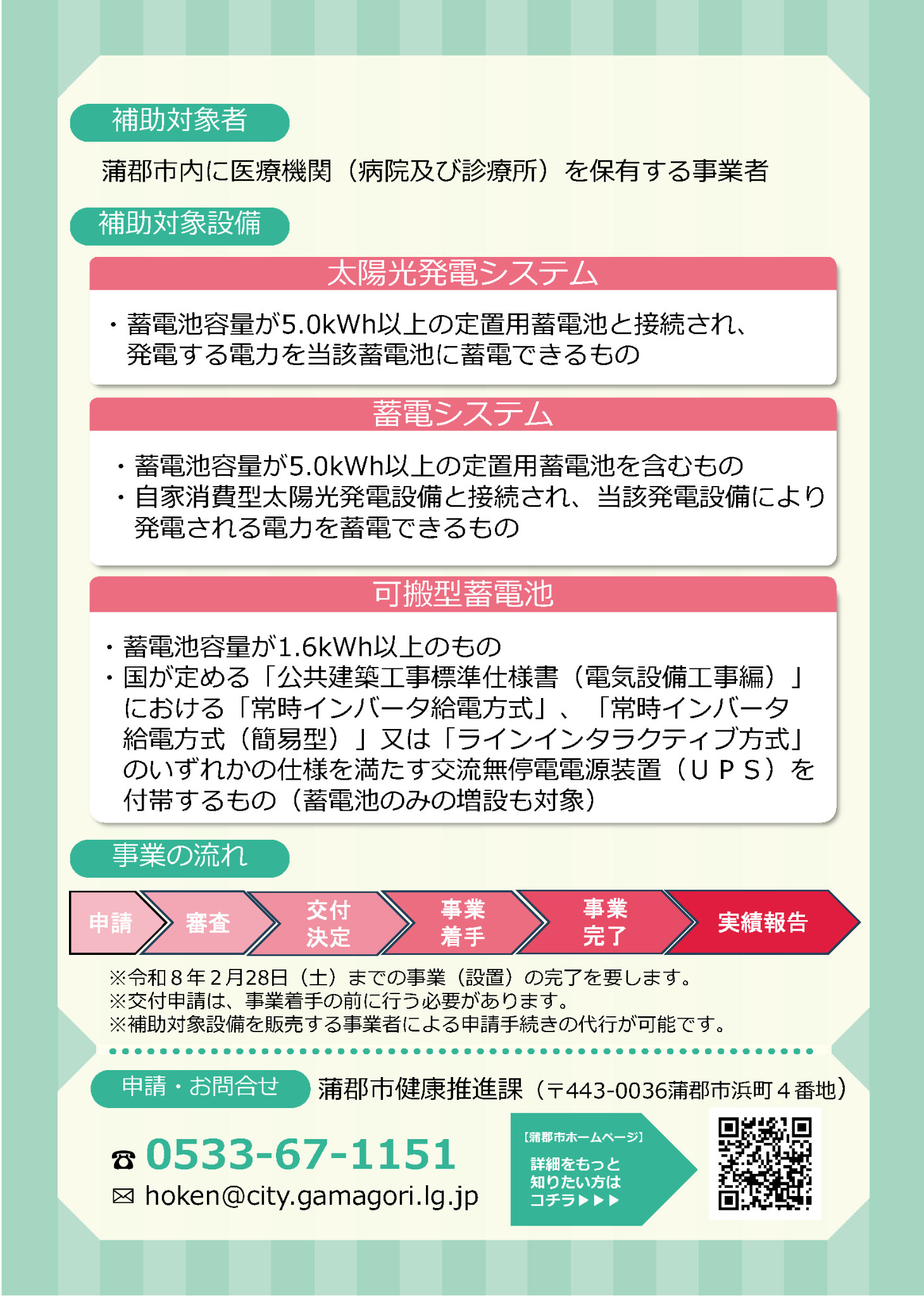 蒲郡市 災害時医療等継続支援事業費補助金（裏）