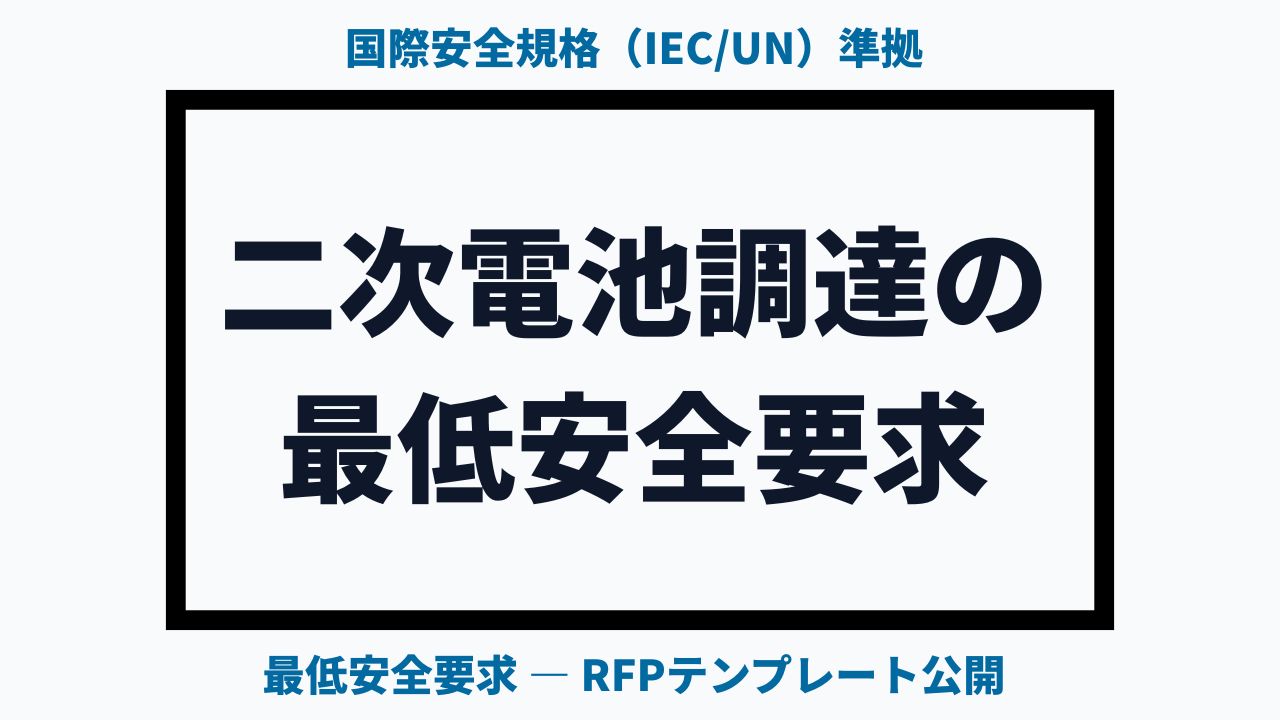 自治体防災設備における二次電池調達の安全要求――島根原子力発電所リチウム電池火災事例から学ぶ自治体調達仕様